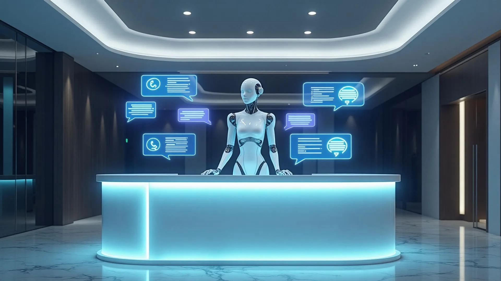 AI Receptionist and Conversational AI handling 24/7 calls and chats for small businesses